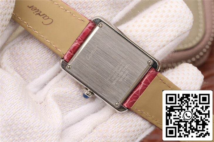 Cartier Tank W5200000 Ladies 1:1 Best Edition K11 Factory Pink Dial US Replica Watch