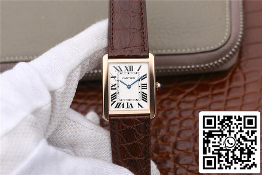 Cartier Tank W5200025 1:1 Best Edition K11 Factory Rose Gold US Replica Watch