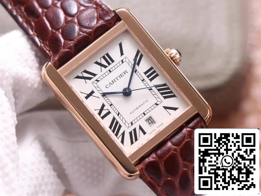 Cartier Tank W5200026 1:1 Best Edition V9 Factory Rose Gold US Replica Watch