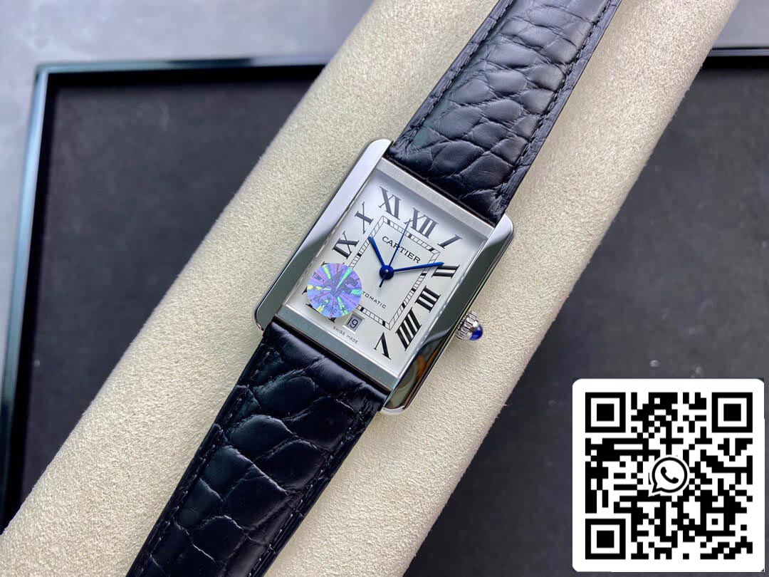 Cartier Tank W5200027 1:1 Best Edition AF Factory Silvery White Dial US Replica Watch