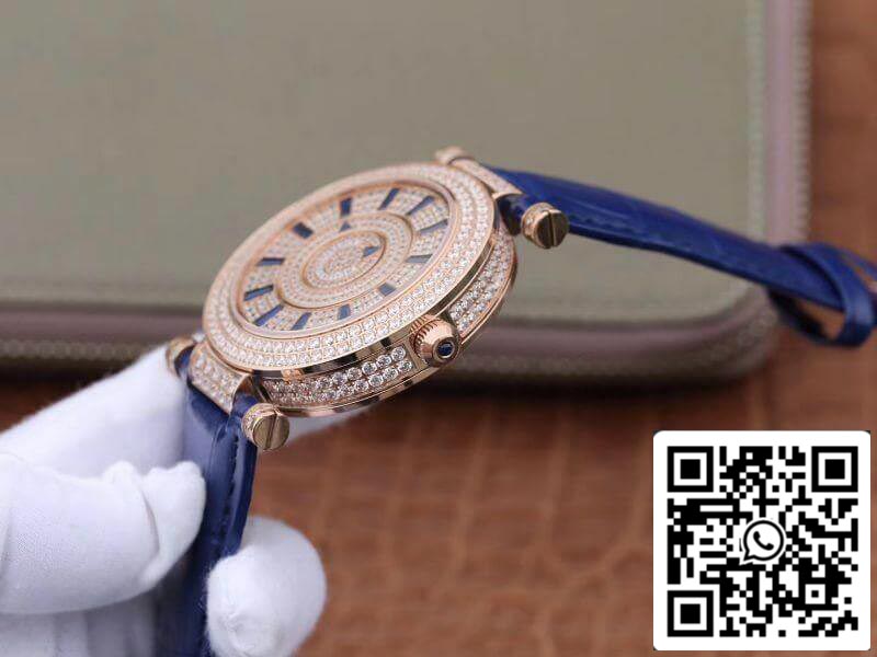 Franck Muller Double Mystery Rosegold D 3R CD 42 1:1 Best Edition Blue Leather Strap Swiss FM.800 US Replica Watch