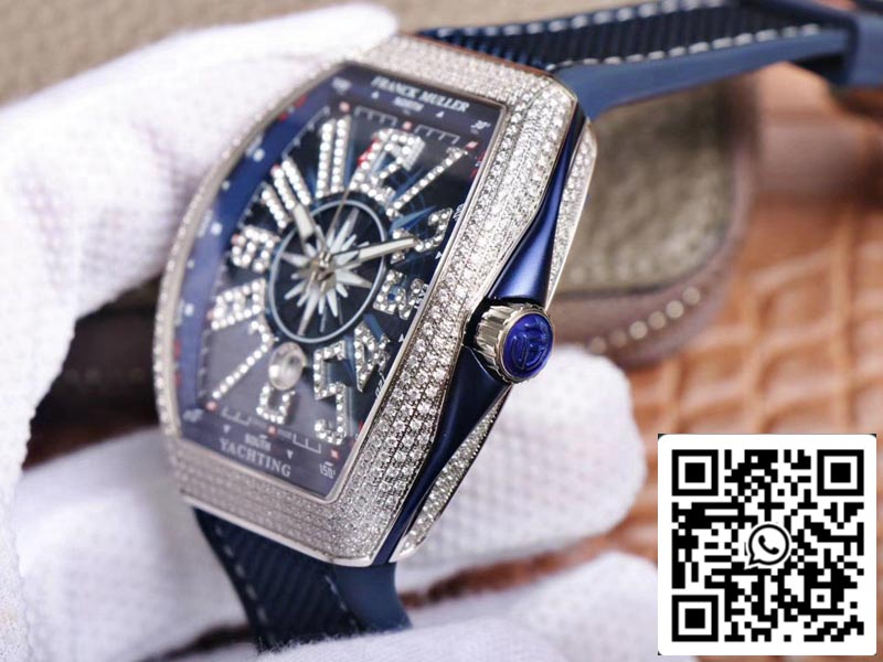 Franck Muller Mens Collection V45 SC DT Yachting 1:1 Best Edition ZF Factory Blue Dial Swiss ETA9015 US Replica Watch