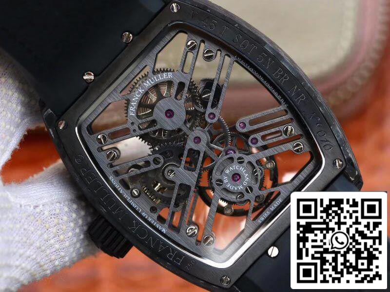Franck Muller V45 T SQT Men Watches 1:1 Best Edition Swiss Tourbillon Skeleton Dial US Replica Watch