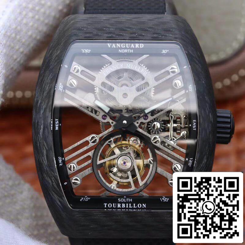 Franck Muller V45 T SQT Men Watches 1:1 Best Edition Swiss Tourbillon Skeleton Dial US Replica Watch
