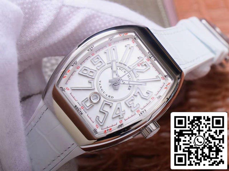 Franck Muller Vanguard V 45 SC DT 5N BC 1:1 Best Edition ZF Factory White Dial Swiss ETA9015 US Replica Watch