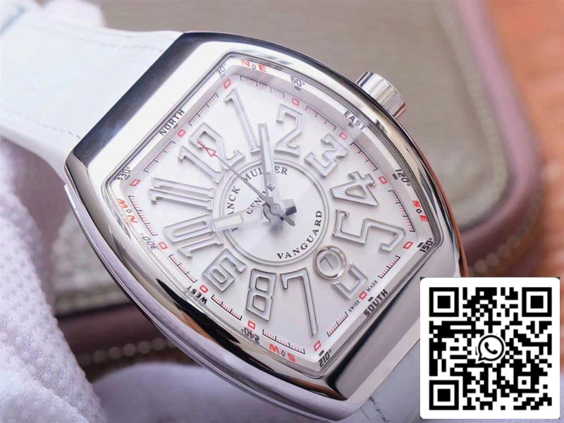 Franck Muller Vanguard V 45 SC DT 5N BC 1:1 Best Edition ZF Factory White Dial Swiss ETA9015 US Replica Watch