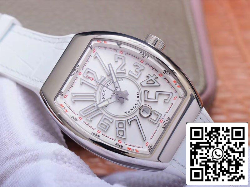 Franck Muller Vanguard V 45 SC DT 5N BC 1:1 Best Edition ZF Factory White Dial Swiss ETA9015 US Replica Watch