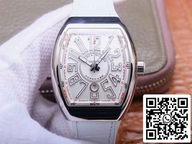 Franck Muller Vanguard V 45 SC DT 5N BC 1:1 Best Edition ZF Factory White Dial Swiss ETA9015 US Replica Watch