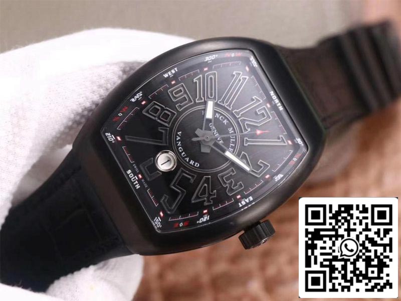 Franck Muller Vanguard V 45 SC DT TT NR BR TT 1:1 Best Edition ZF Factory Black Dial Swiss ETA9015 US Replica Watch