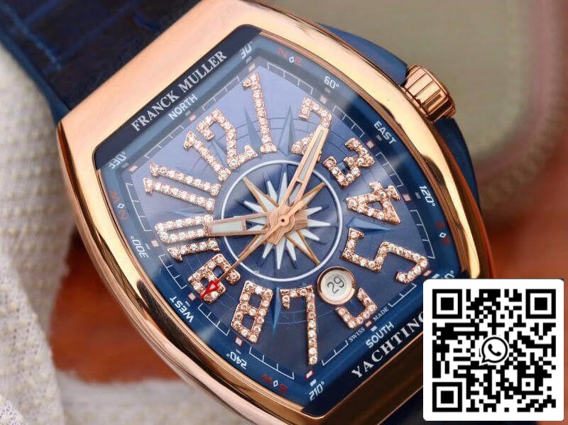 Franck Muller Vanguard V45 25th anniversary 1:1 Best Edition Swiss ETA2824 Blue Dial Diamond Marker US Replica Watch