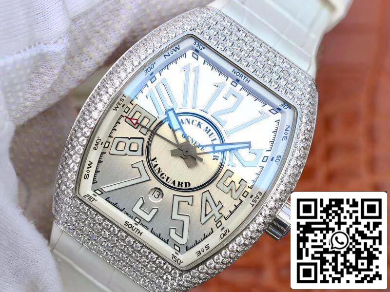 Franck Muller Vanguard V45.SC.DT.D.NBR.CD.5N.NR 1:1 Best Edition Swiss ETA2824 Silver Dial US Replica Watch