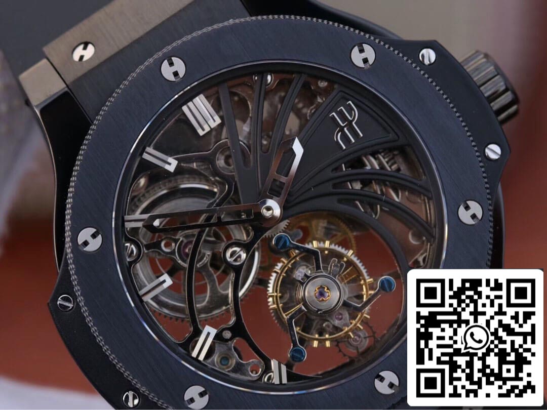 Hublot Big Bang Hollow Tourbillon 1:1 Best Edition Ceramic Skeleton Dial US Replica Watch