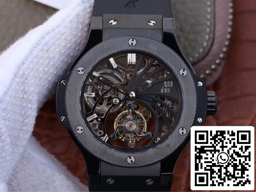 Hublot Big Bang Hollow Tourbillon 1:1 Best Edition Ceramic Skeleton Dial US Replica Watch