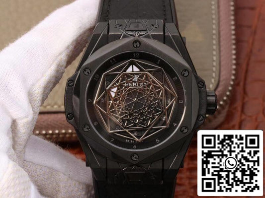 Hublot Big Bang Sang Bleu 415.CX.1114.VR.MXM17 TMF Factory 1:1 Best Edition Swiss ETA1213 Leather Fronted Rubber Strap US Replica Watch