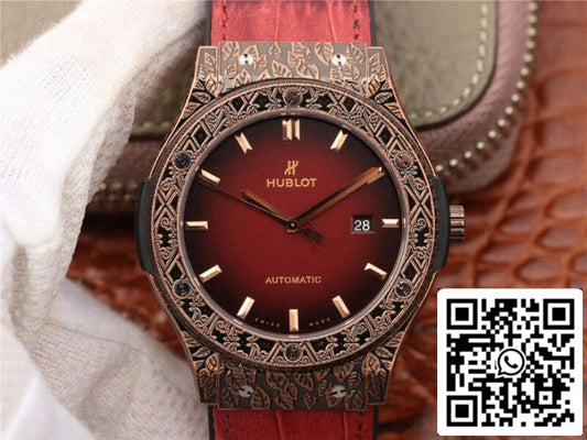 Hublot Classic Fusion 511.OX.6670.LR.OPX17 JJ Factory 1:1 Best Edition Swiss ETA2892 Dark Red Gummy Strap US Replica Watch
