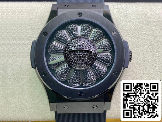 Hublot Classic Fusion Takashi Murakami 507.CX.9000.RX.TAK21 1:1 Best Edition Sunflower Black Dial US Replica Watch