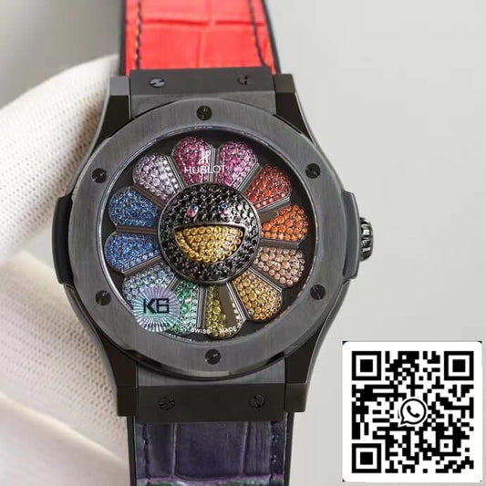 Hublot Classic Fusion Takashi Murakami 507.CX.9000.RX.TAK21 1:1 Best Edition Sunflower Colored Diamond Dial US Replica Watch