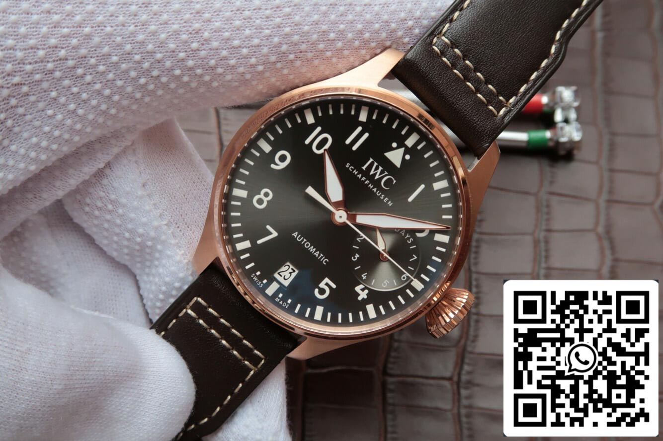 IWC Big Pilot IW500901 1:1 Best Edition ZF Factory Rose Gold Black Dial US Replica Watch