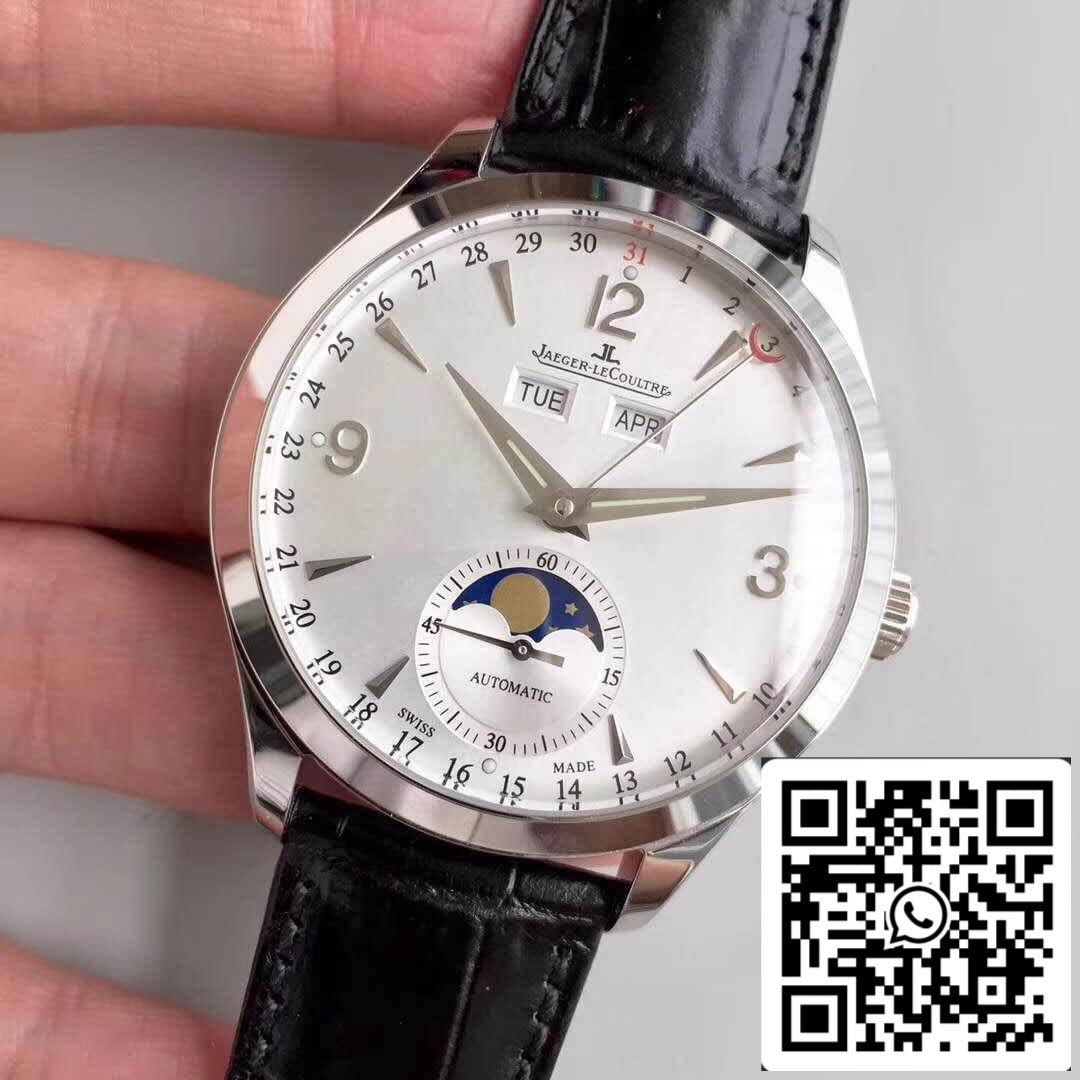 Jaeger-LeCoultre Master Calendar 1558420 OM Factory Men Watches 1:1 Best Edition Swiss ETA866 Silver Dial US Replica Watch