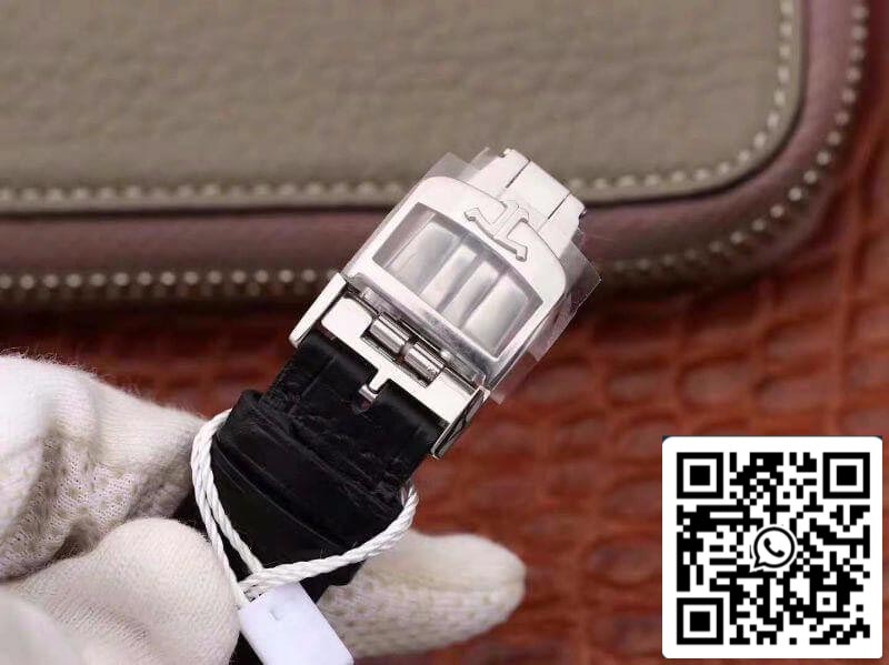 Jaeger-LeCoultre Master Calendar 1558420 OM factory 1:1 Best Edition Swiss ETA866 Silver Dial Black calf leather strap US Replica Watch
