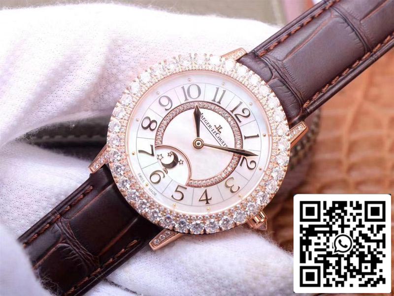 Jaeger LeCoultre Rendez Vous Q3523570 1:1 Best Edition ZF Factory Rose Gold Diamond Swiss ETA925B/1 US Replica Watch