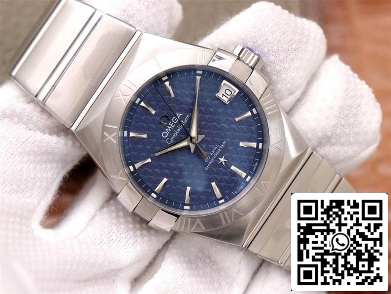 Omega Constellation 123.10.38.21.03.001 1:1 Best Edition VS Factory Blue Dial Swiss ETA8500 US Replica Watch