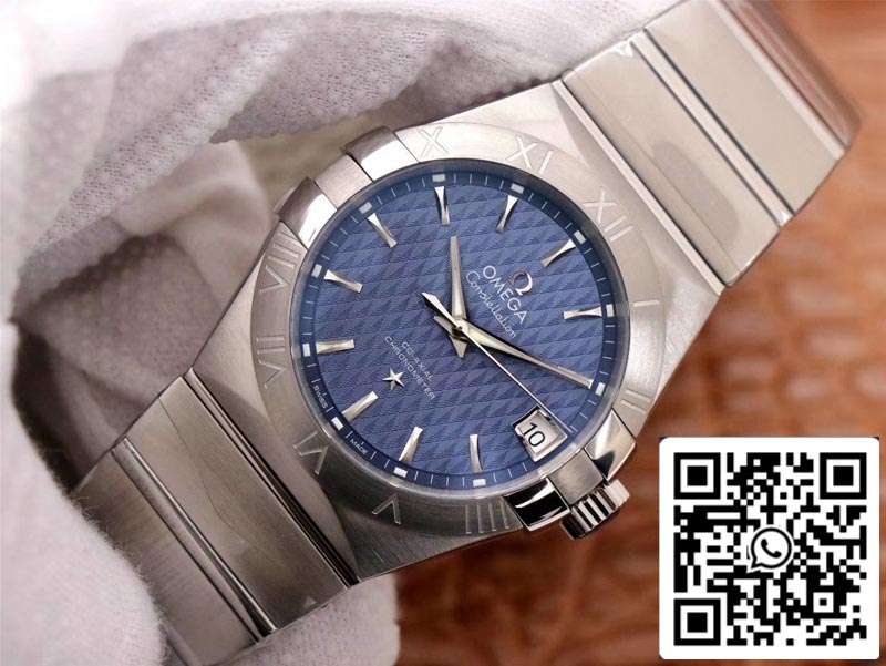 Omega Constellation 123.10.38.21.03.001 1:1 Best Edition VS Factory Blue Dial Swiss ETA8500 US Replica Watch