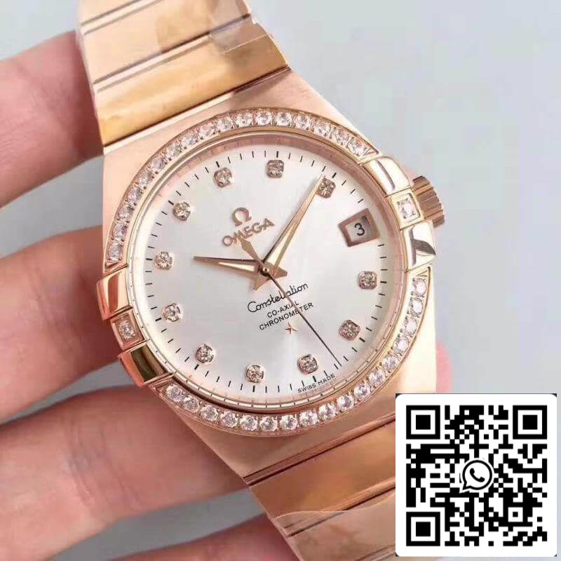 Omega Constellation 123.25.38.21.52.001 3S Factory 1:1 Best Edition Swiss ETA8500 18K Rose Gold Bracelet US Replica Watch