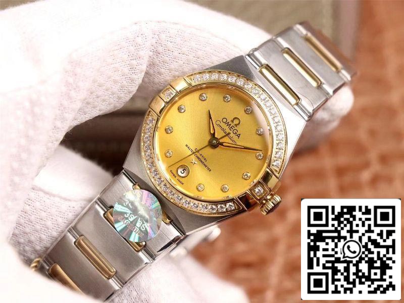 Omega Constellation 131.25.29.20.58.001 1:1 Best Edition 3S Factory V5 Yellow Gold Diamond Bezel Swiss NH05 US Replica Watch
