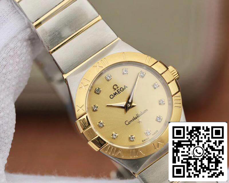 Omega Constellation 27mm Quartz Ladies TW Factory 1:1 Best Edition Swiss Eta Quartz 1376 Gold Dial US Replica Watch