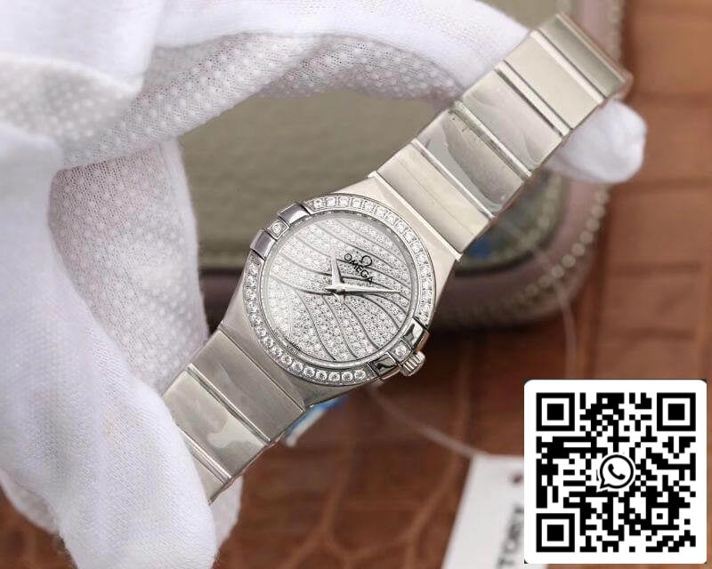 Omega Constellation Quartz Ladies 27mm Diamond Dial TW Factory 1:1 Best Edition Swiss Eta Quartz 1376 US Replica Watch