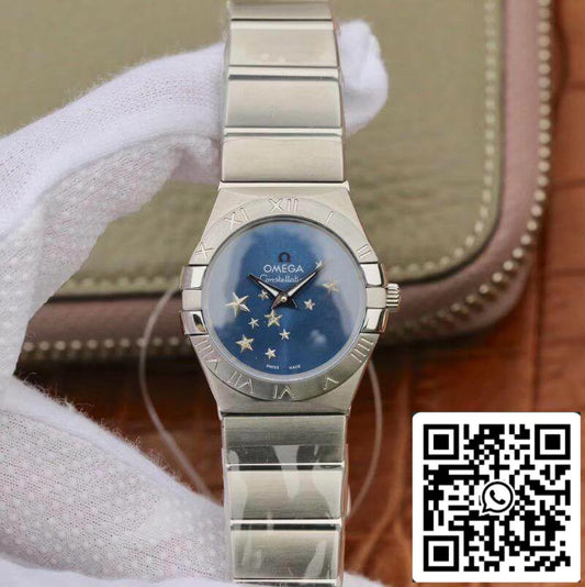 Omega Constellation Quartz Ladies 27mm TW Factory 1:1 Best Edition Swiss Eta Quartz 1376 Blue Dial US Replica Watch