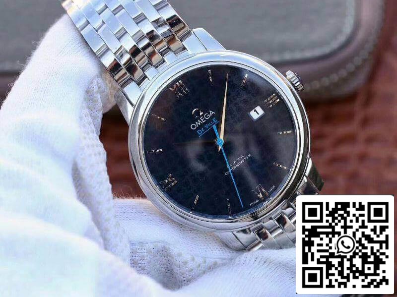 Omega De Ville Prestige 424.10.40.20.03.003 1:1 Best Edition Swiss ETA2892 Blue Textured Dial US Replica Watch