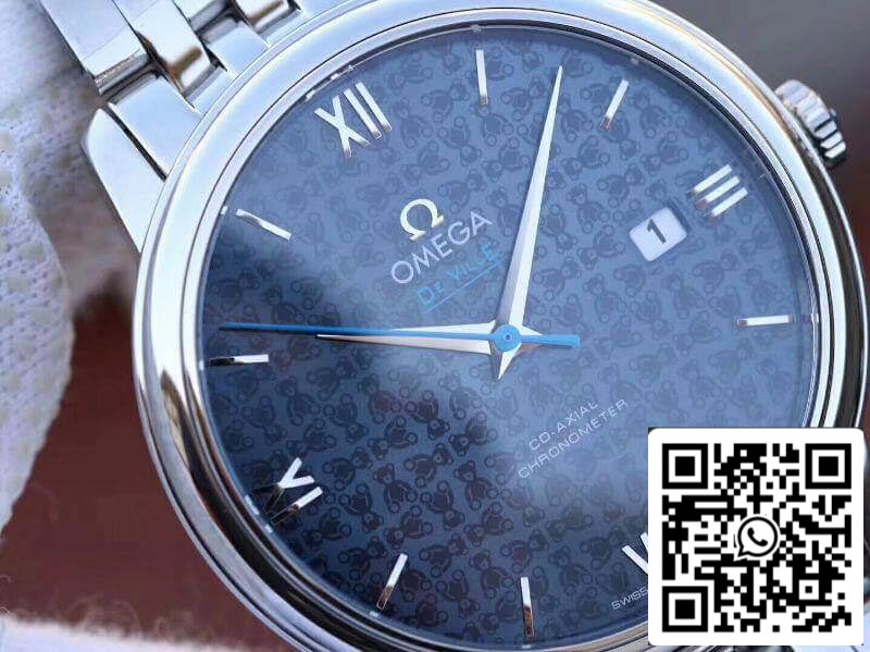 Omega De Ville Prestige 424.10.40.20.03.003 1:1 Best Edition Swiss ETA2892 Blue Textured Dial US Replica Watch