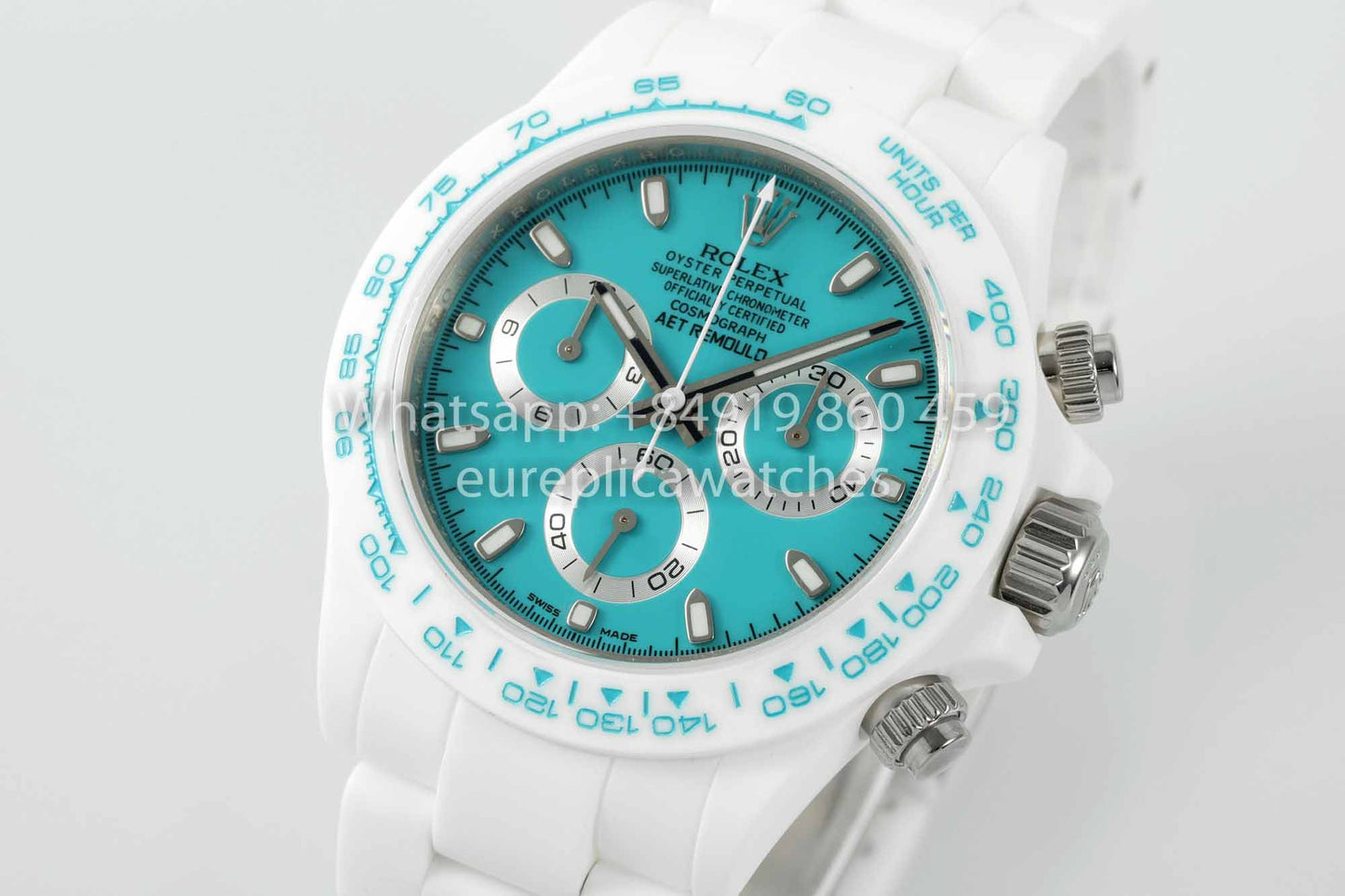 AET REMOULD Custom Rolex Daytona White Ceramic case Blue Dial 1:1 Best Clone N6F Factory