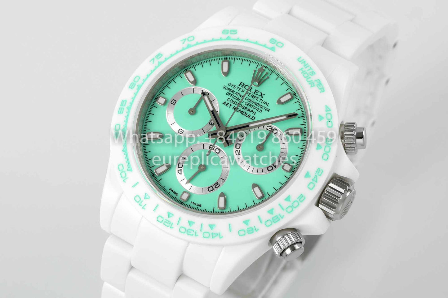 AET REMOULD Custom Rolex Daytona White Ceramic case Tiffany Dial 1:1 Best Clone N6F Factory