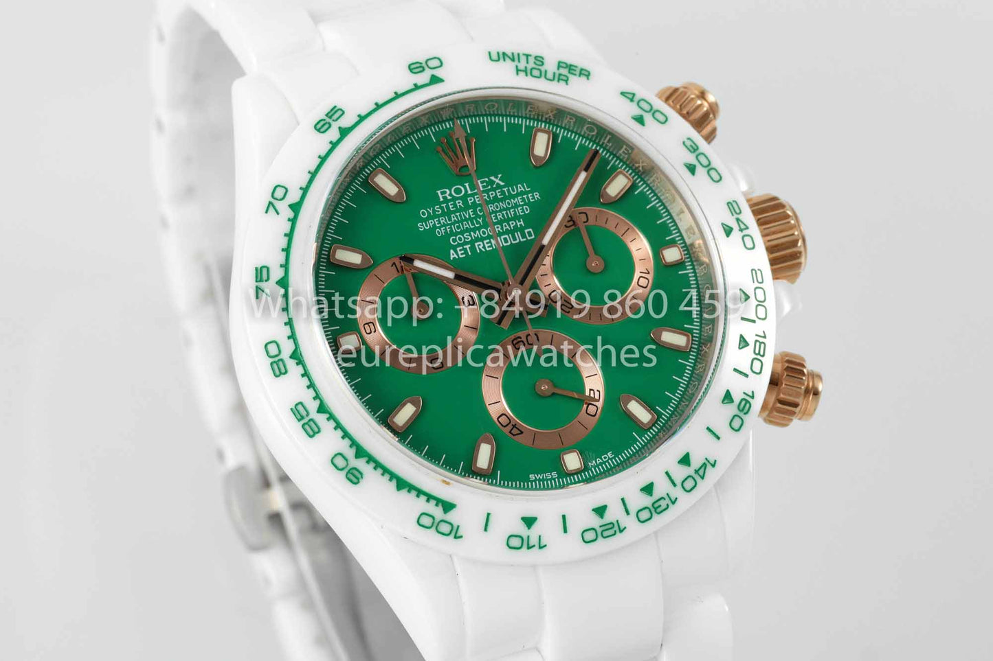 AET REMOULD Custom Rolex Daytona White Ceramic case Green Dial 1:1 Best Clone N6F Factory