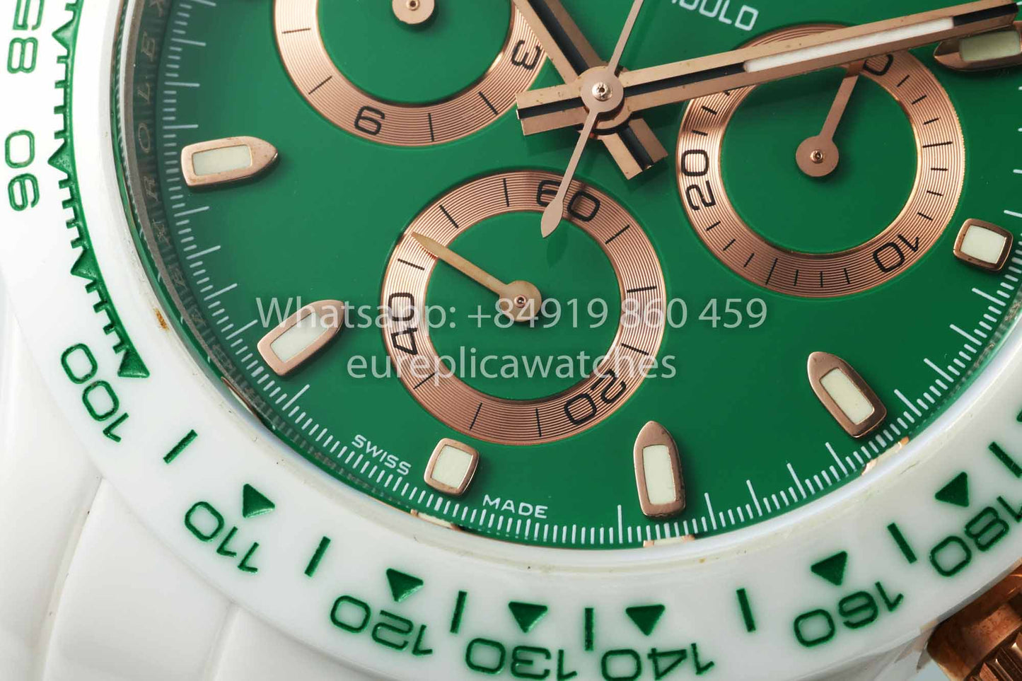 AET REMOULD Custom Rolex Daytona White Ceramic case Green Dial 1:1 Best Clone N6F Factory