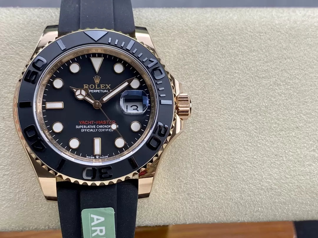 Rolex Yacht-Master 40 Cadran Noir Or Rose M126655-0002 1:1 Meilleure Édition AR Version Contrepoids d'Usine