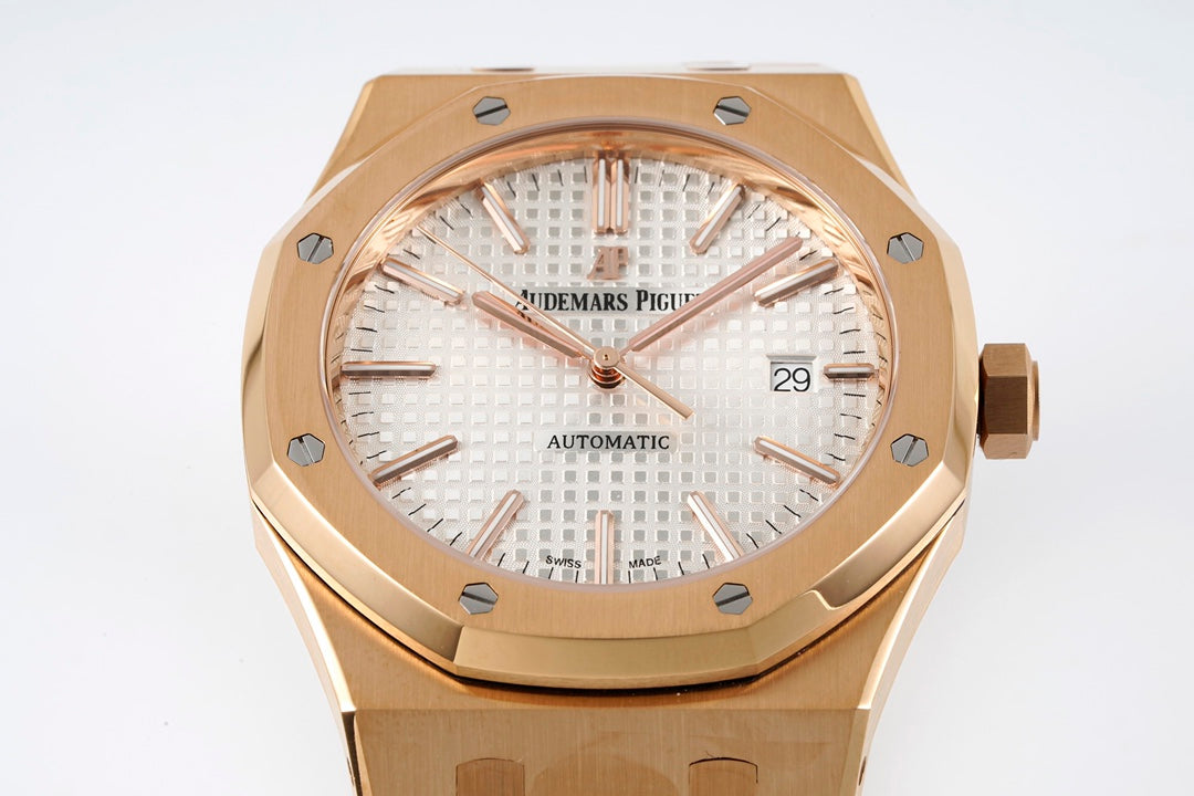 Audemars Piguet Royal Oak 15400ST 1:1 Best Edition ZF Factory White Dial Rose Gold