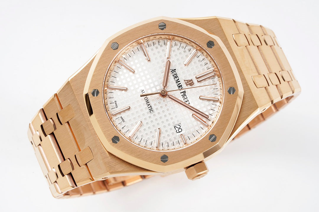 Audemars Piguet Royal Oak 15400ST 1:1 Best Edition ZF Factory White Dial Rose Gold