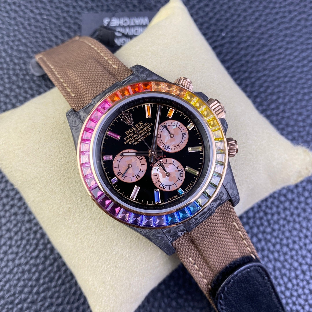 Rolex Daytona Cosmograph Diw Version personnalisée 1:1 Meilleure édition Diw Factory Rainbow Bezel