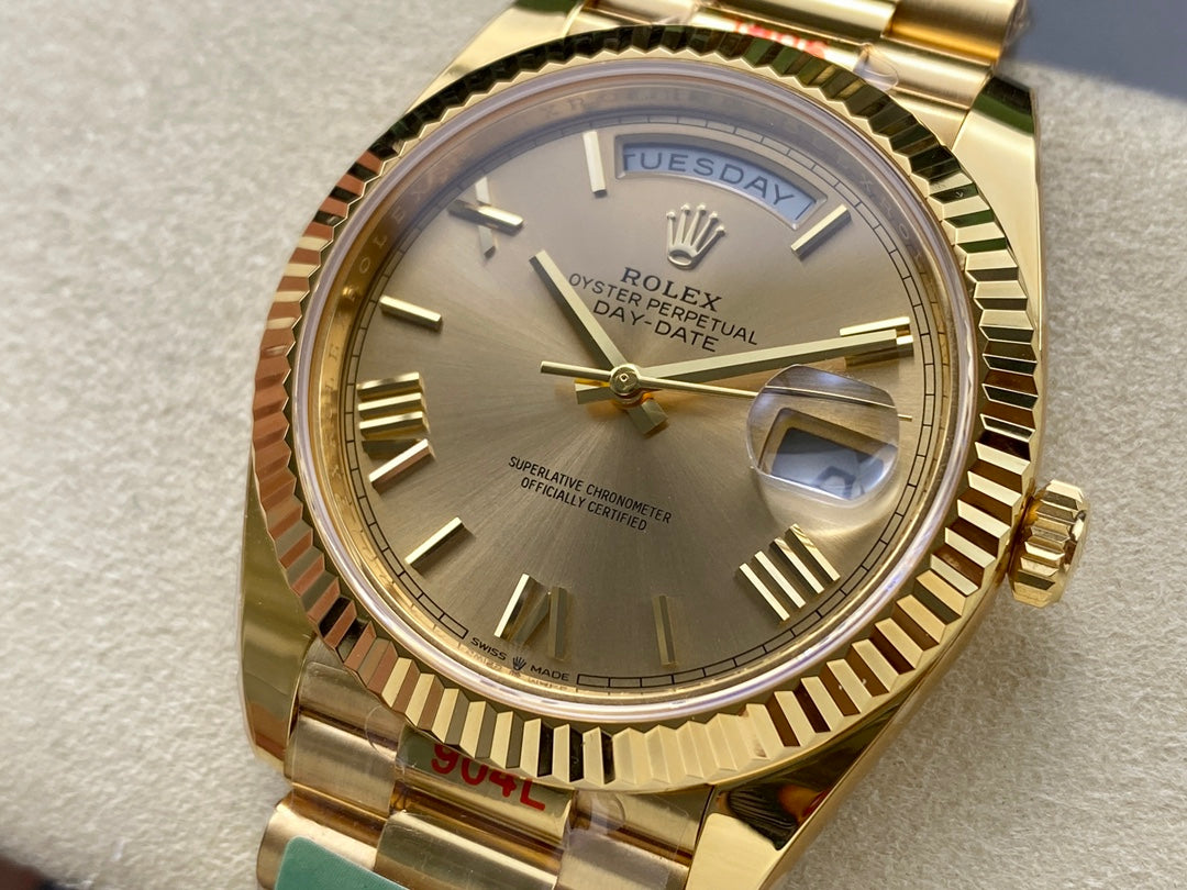 Rolex Day Date 40 M228238-0006 Gelbes Zifferblatt 1:1 Best Edition AR Factory 3255 Uhrwerk