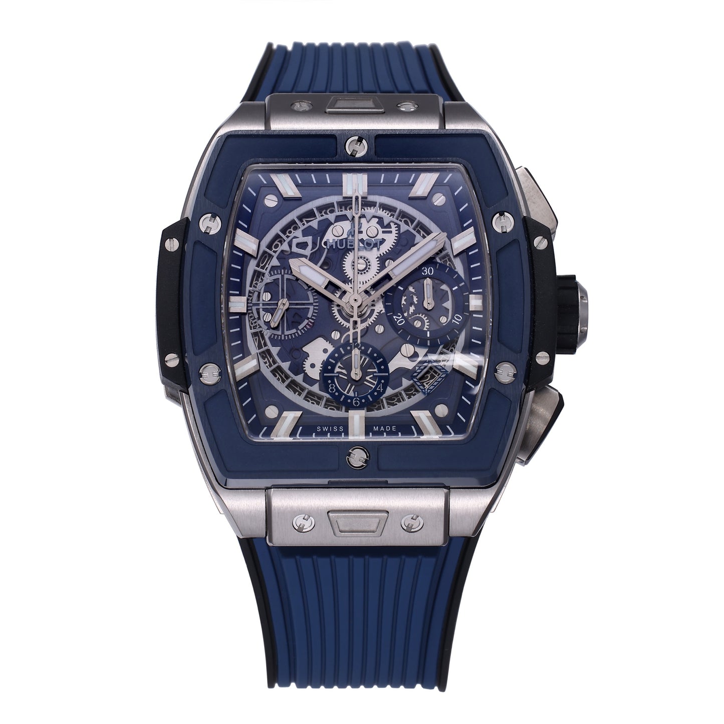 Hublot Big Bang Titanium 642.NM.0170.RX 1:1 Best Editon BBF Factory Blue Dial Rubber Strap