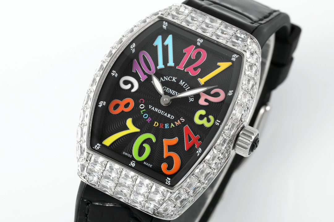 Franck Muller V32 Women's Yachting 1:1 Best Edition ABF Factory Square Diamond Gypsophila Black