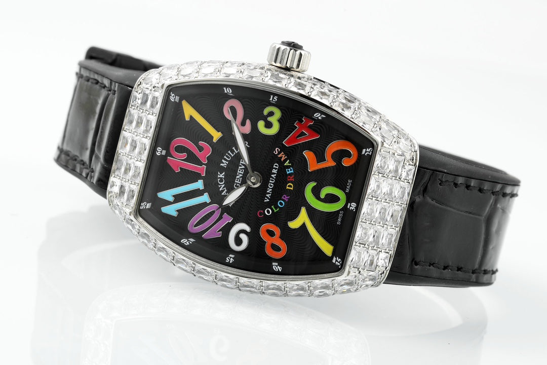 Franck Muller V32 Women's Yachting 1:1 Best Edition ABF Factory Square Diamond Gypsophila Black