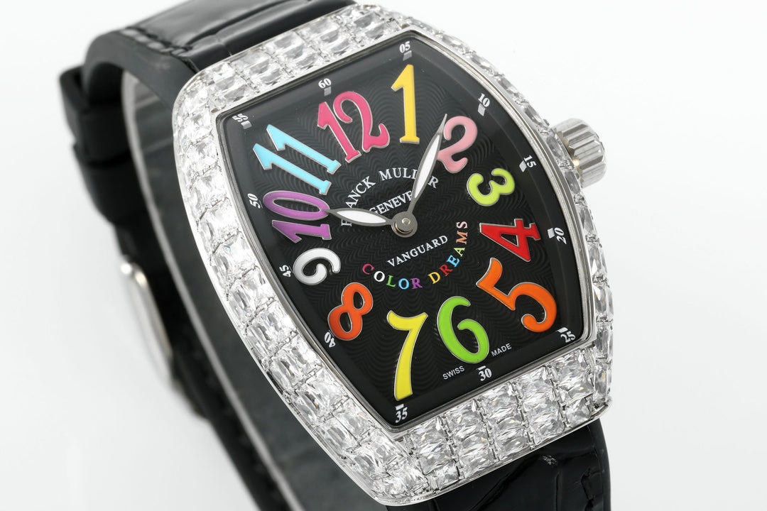 Franck Muller V32 Women's Yachting 1:1 Best Edition ABF Factory Square Diamond Gypsophila Black