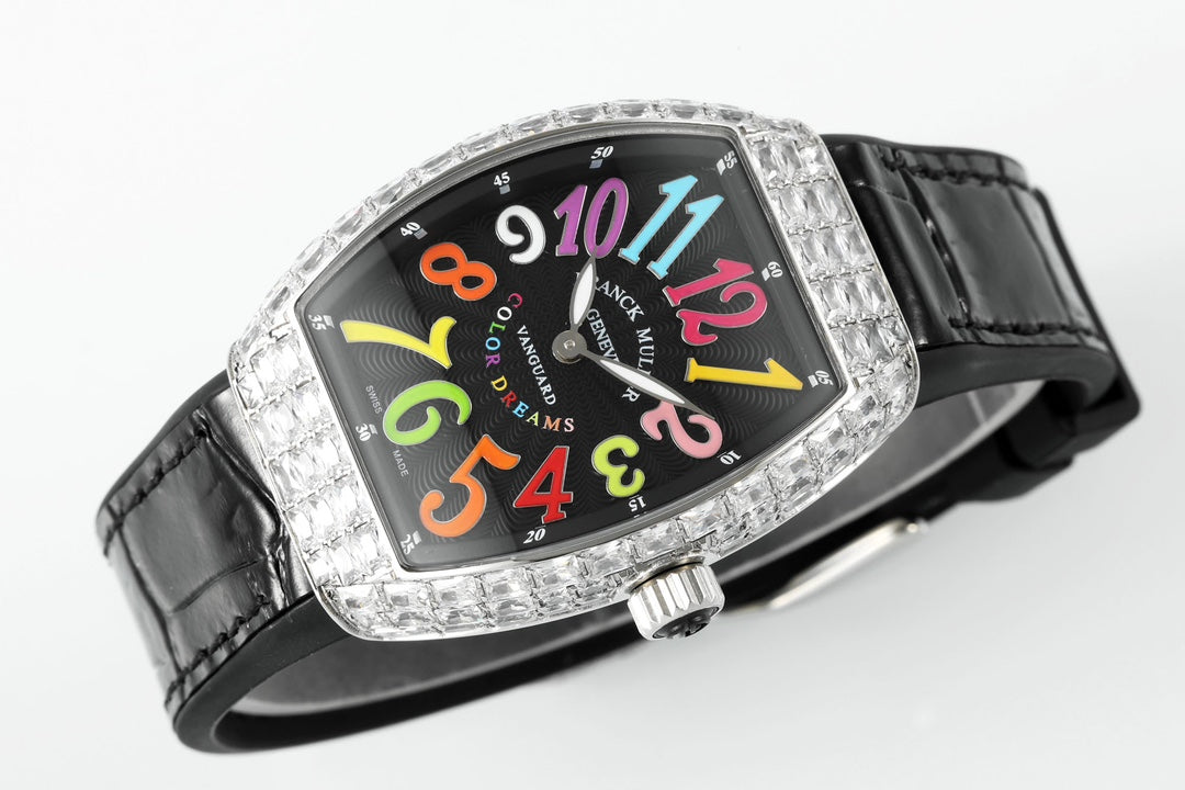 Franck Muller V32 Women's Yachting 1:1 Best Edition ABF Factory Square Diamond Gypsophila Black