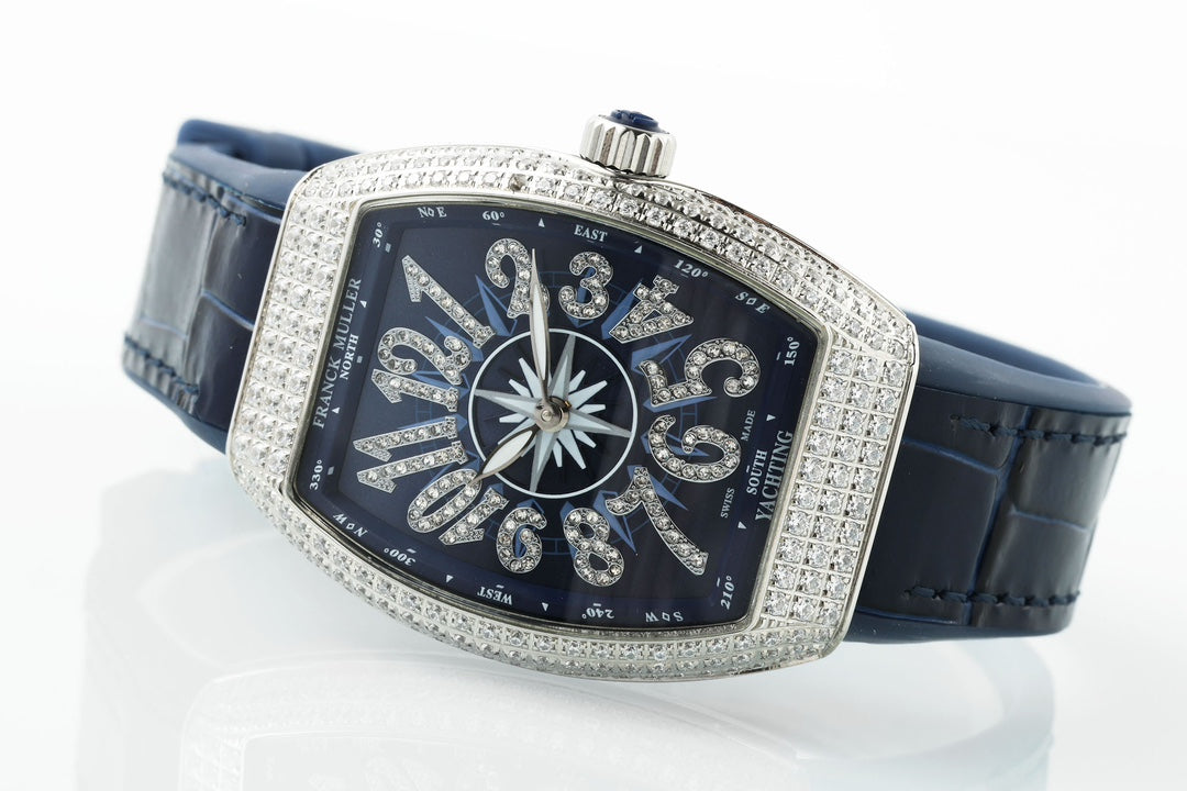 Franck Muller V32 Women's Yachting 1:1 Best Edition ABF Factory Square Diamond Gypsophila Blue