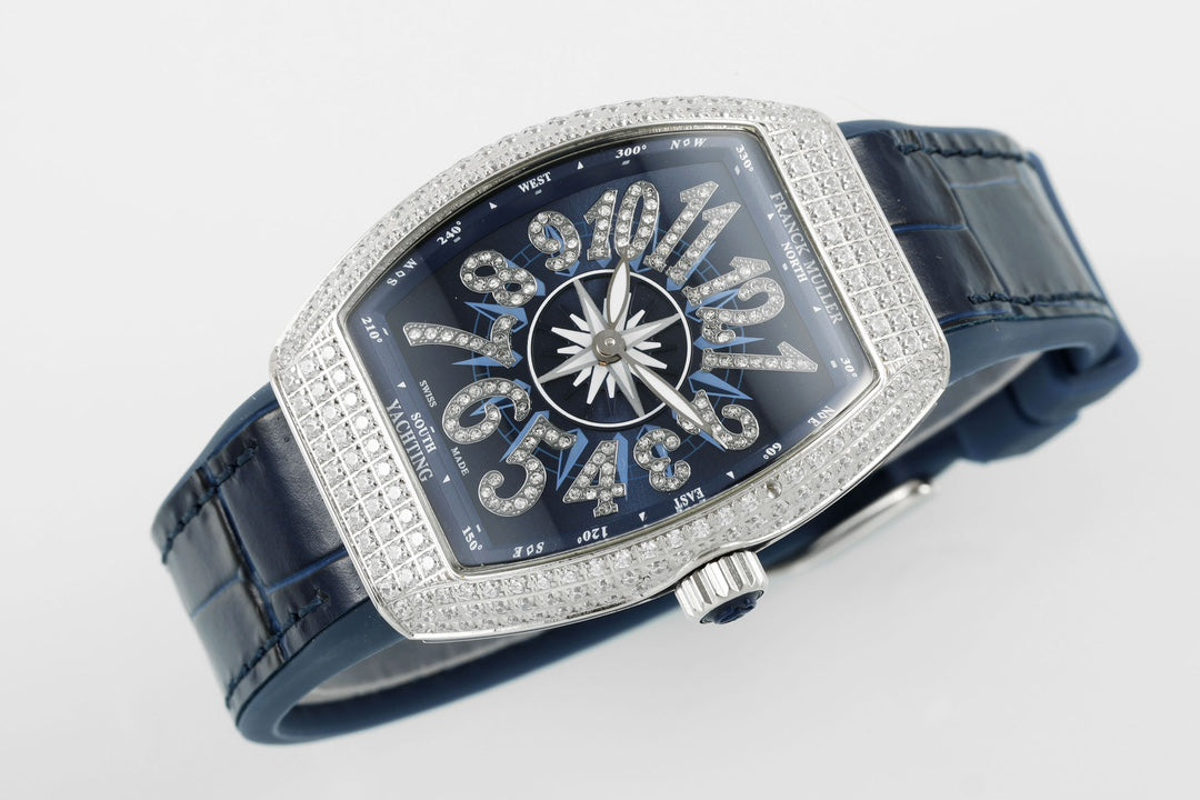 Franck Muller V32 Women's Yachting 1:1 Best Edition ABF Factory Square Diamond Gypsophila Blue